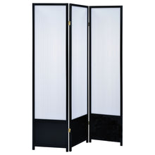Load image into Gallery viewer, Calix 3-panel Folding Floor Screen Translucent and Black
