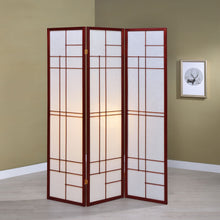 Load image into Gallery viewer, Katerina 3-panel Folding Floor Screen White and Cherry

