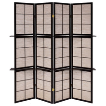 Load image into Gallery viewer, Iggy 4-panel Folding Screen with Removable Shelves Tan and Cappuccino
