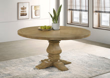 Load image into Gallery viewer, Florence Round Pedestal Dining Table Rustic Smoke
