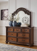 Load image into Gallery viewer, Lavinton King Poster Bed with Mirrored Dresser

