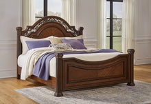 Load image into Gallery viewer, Lavinton King Poster Bed with Mirrored Dresser
