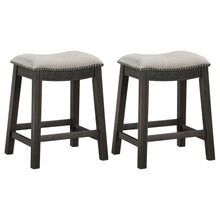 Load image into Gallery viewer, Elliston Backless Counter Height Saddle Bar Stool Dark Grey and Beige (Set of 2)
