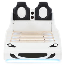 Load image into Gallery viewer, Cruiser Wood Twin LED Car Bed White
