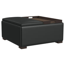 Load image into Gallery viewer, Paris Multifunctional Upholstered Storage Ottoman with Utility Tray Black
