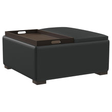Load image into Gallery viewer, Paris Multifunctional Upholstered Storage Ottoman with Utility Tray Black

