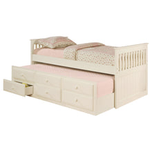 Load image into Gallery viewer, Rochford 3-drawer Twin Bed with Captains Trundle White
