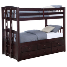 Load image into Gallery viewer, Kensington Twin Over Twin Bunk Bed with Trundle Cappuccino
