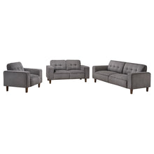 Load image into Gallery viewer, Deerhurst 3-piece Upholstered Tufted Track Arm Sofa Set Charcoal
