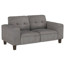 Load image into Gallery viewer, Deerhurst Upholstered Tufted Track Arm Loveseat Charcoal
