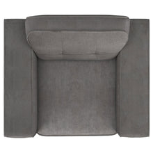 Load image into Gallery viewer, Deerhurst Upholstered Tufted Track Arm Accent Chair Charcoal
