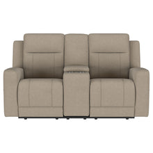Load image into Gallery viewer, Brentwood Upholstered Motion Reclining Loveseat with Console Taupe
