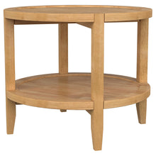 Load image into Gallery viewer, Camillo Round Solid Wood End Table with Shelf Maple Brown
