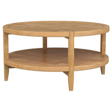 Load image into Gallery viewer, Camillo Round Solid Wood Coffee Table with Shelf Maple Brown

