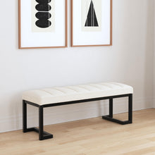 Load image into Gallery viewer, Mesa Upholstered Entryway Accent Bench Vanilla
