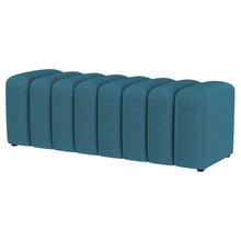 Load image into Gallery viewer, Summer Upholstered Channel Tufted Accent Bench Peacock Blue
