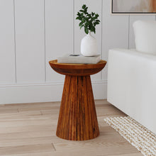 Load image into Gallery viewer, Aureo Round Solid Wood Accent Side Table Wild Honey
