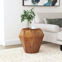 Load image into Gallery viewer, Jacinto Geometric Solid Mango Wood Side Table Natural Brown
