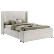 Load image into Gallery viewer, Alamosa Boucle Upholstered Eastern King Wingback Platform Bed White
