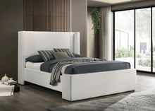 Load image into Gallery viewer, Alamosa Boucle Upholstered Eastern King Wingback Platform Bed White
