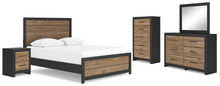 Load image into Gallery viewer, Vertani Queen Panel Bed with Mirrored Dresser, Chest and Nightstand
