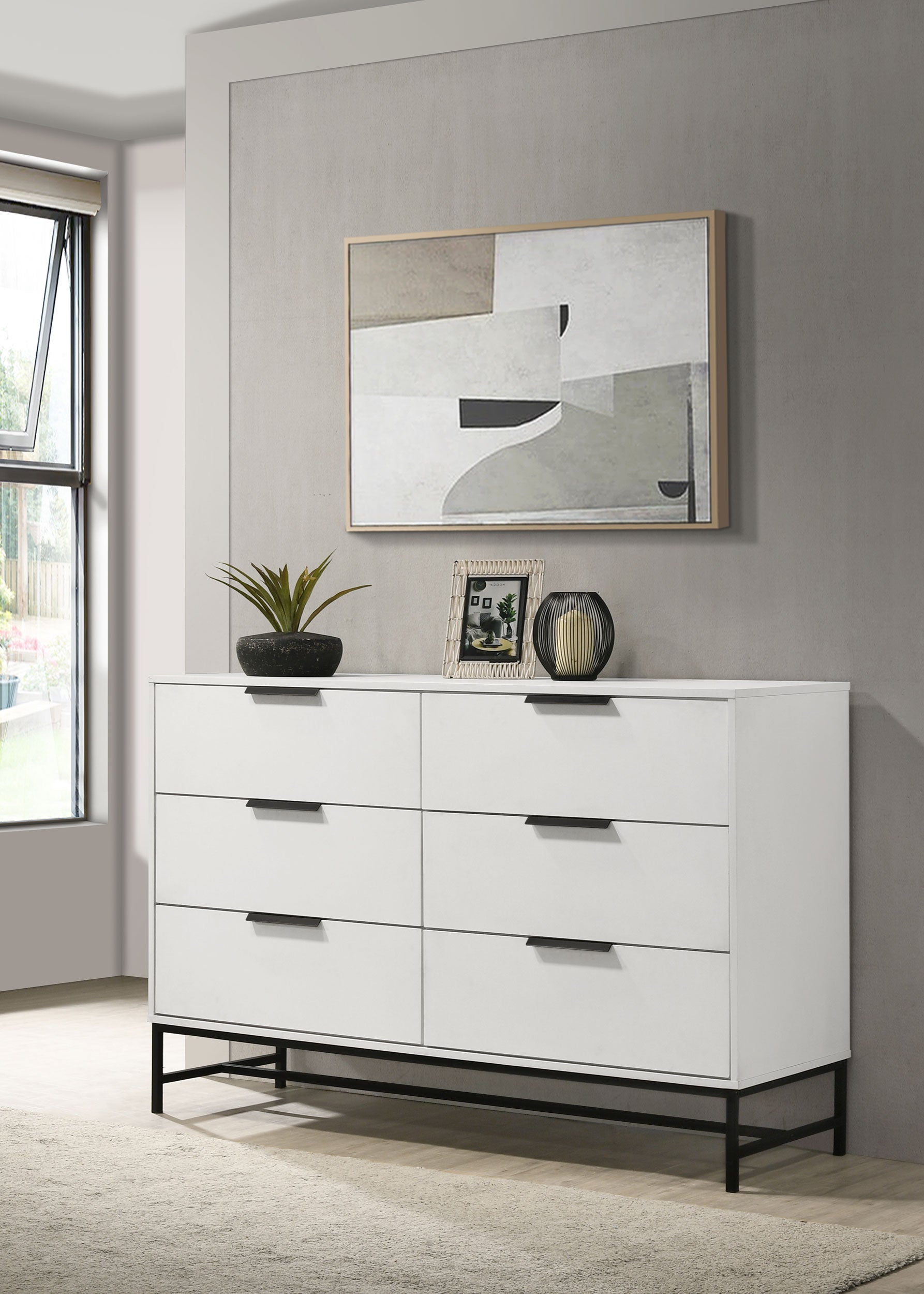 Sonora 6-drawer Bedroom Dresser White Home Furniture, TN Sonora 6-drawer Bedroom Dresser White Home Furniture, TN