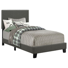 Load image into Gallery viewer, Boyd Upholstered Twin Panel Bed Charcoal
