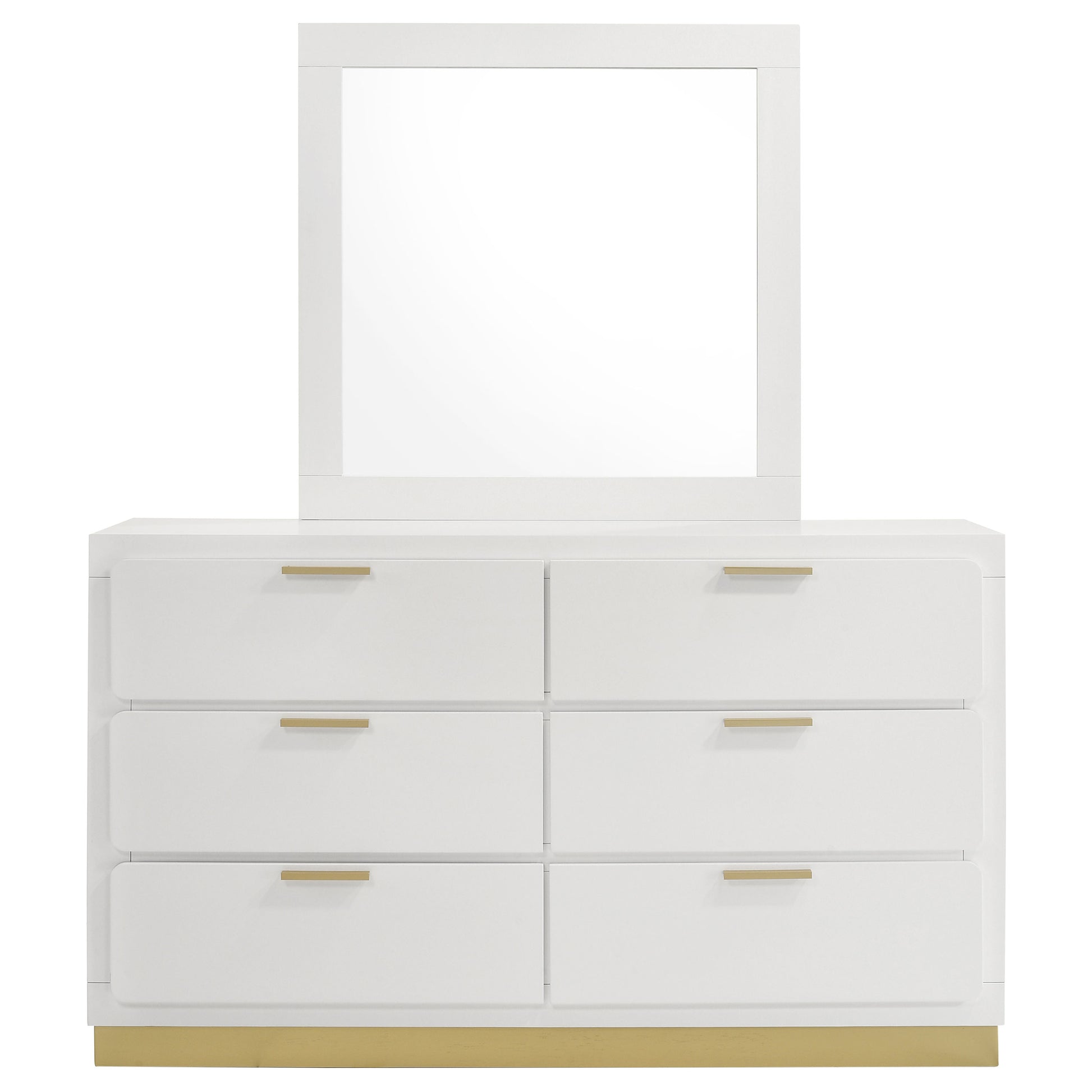 Caraway 6-Drawer Dresser With Mirror White