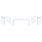Opal 3-piece Coffee and End Table Set White High Gloss
