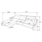 Caspian Upholstered Curved Arm Chaise Sectional Sofa White