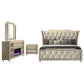Lorient 4-piece Eastern King Bedroom Set Ivory and Camel