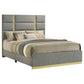 Ines 56-inch Fabric Upholstered Eastern King Panel Bed Grey
