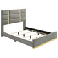 Ines 52-inch Fabric Upholstered Queen Panel Bed Grey