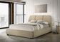 Mokena 46-inch Upholstered Eastern King Platform Bed Brown