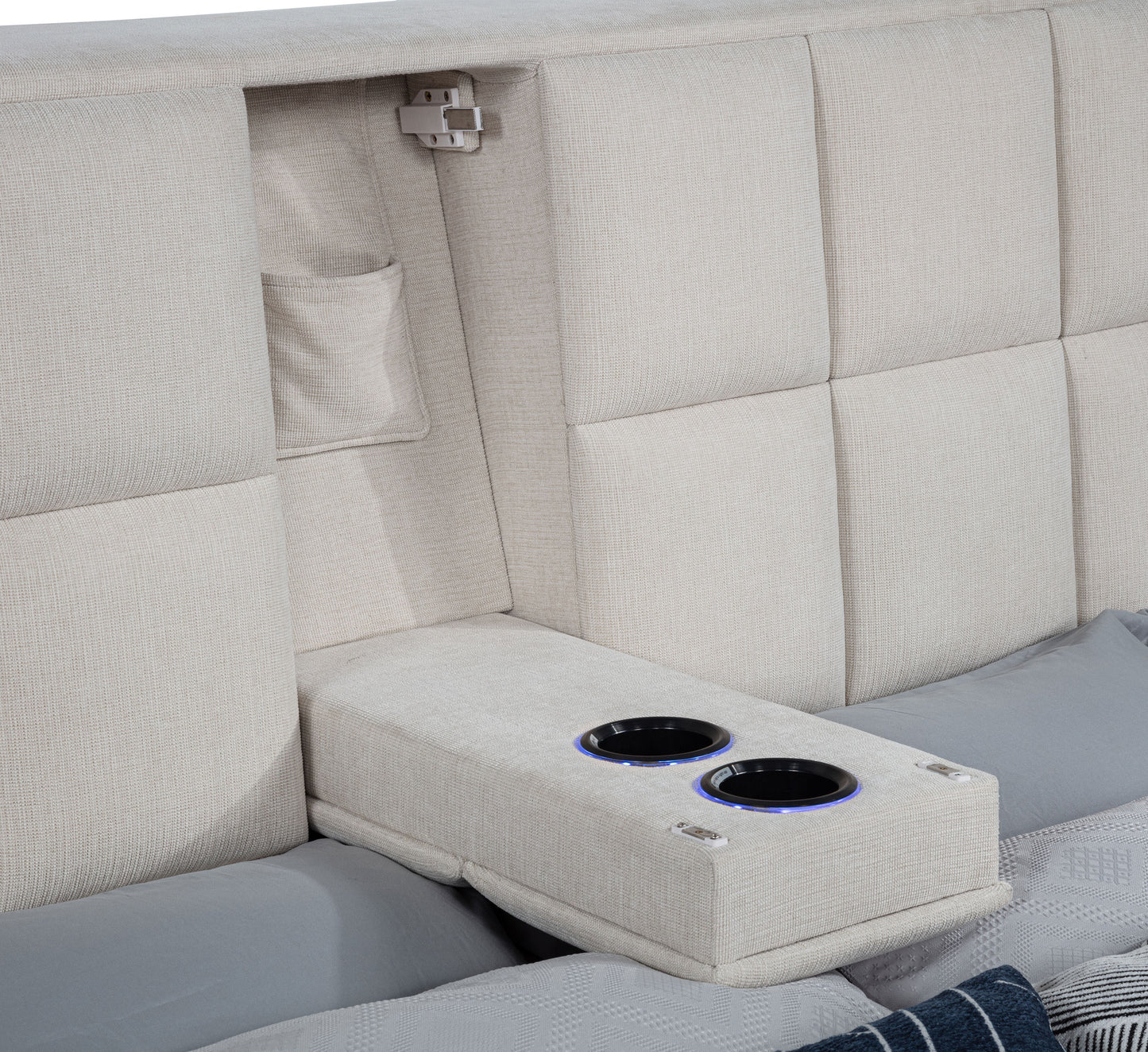 Dreux Upholstered Eastern King Panel Platform Bed Cream