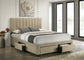 Wheatland 4-drawer Upholstered Eastern King Storage Bed Brown