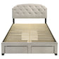 Marianna 4-drawer Upholstered Eastern King Storage Bed Cream