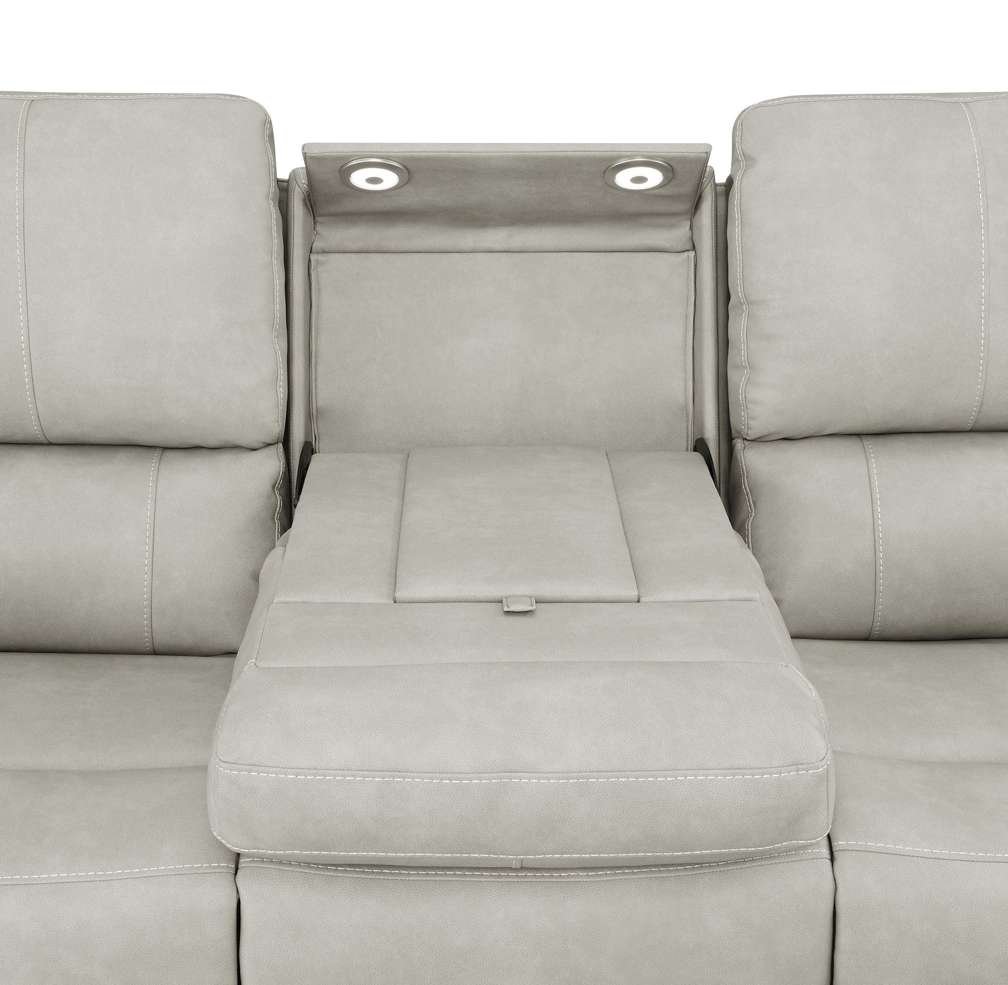 Brickston Triple Power Reclining Sofa Grey
