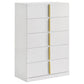 Ines 5-piece Eastern King Bedroom Set Grey and White High Gloss