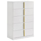 Ines 5-piece Queen Bedroom Set Grey and White High Gloss
