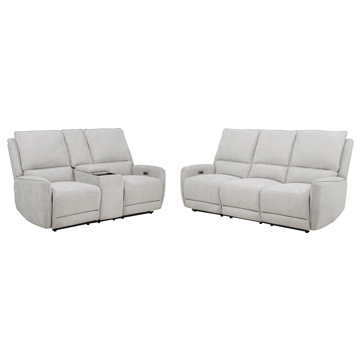 Sylmar 2-piece Chenille Power Reclining Sofa Set Dove Grey