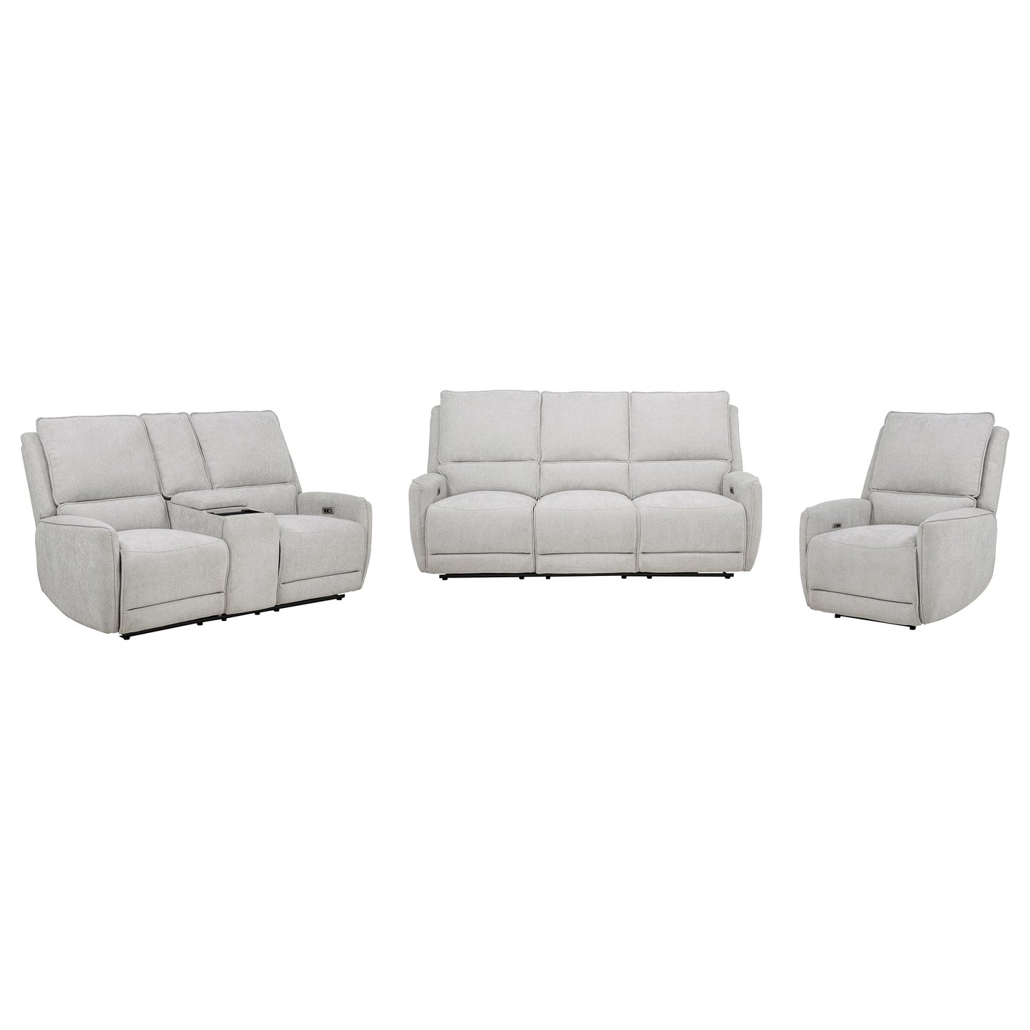 Sylmar 3-piece Chenille Power Reclining Sofa Set Dove Grey