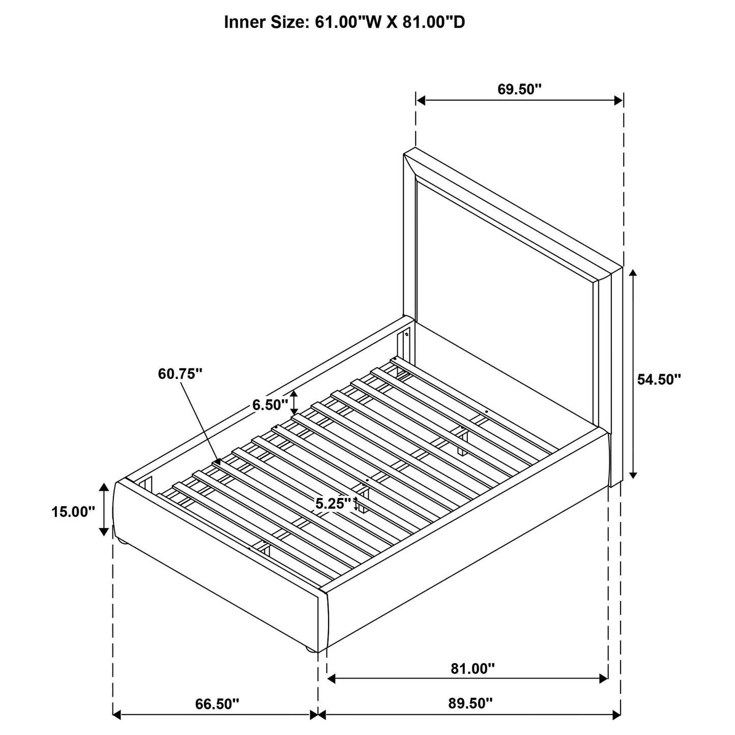 Lawson 55-inch Upholstered Queen Platform Bed Mushroom