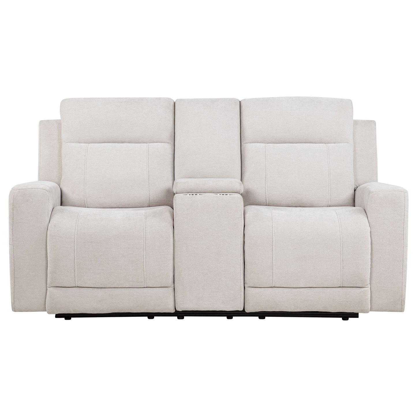 Kennett Chenille Upholstered Power Reclining Loveseat Ivory