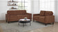 Bowen II 2-piece Fabric Upholstered Track Arm Sofa Set Rust