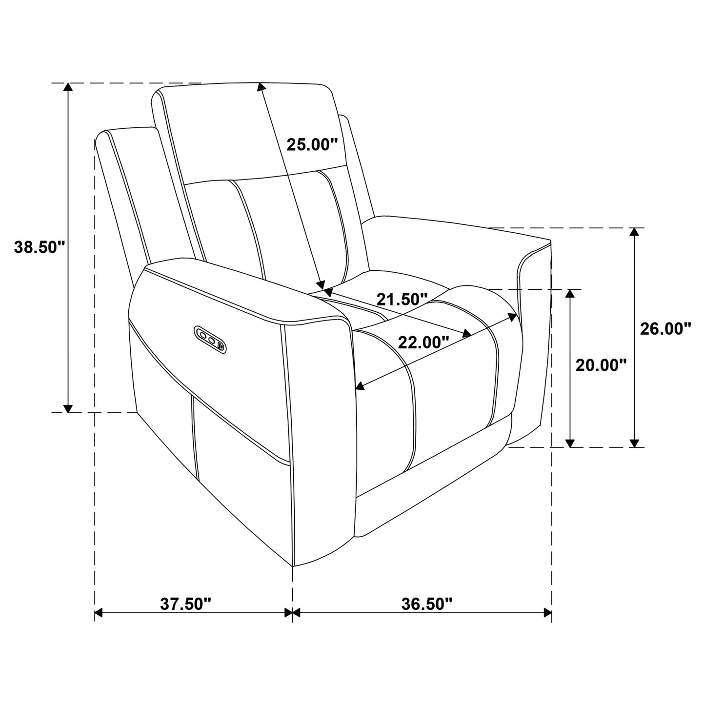 Kennett 3-piece Chenille Power Reclining Sofa Set Dark Grey