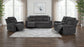 Kennett Chenille Upholstered Power Reclining Loveseat Grey
