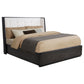 Leandro 55-inch California King Wingback Bed Burnished Black