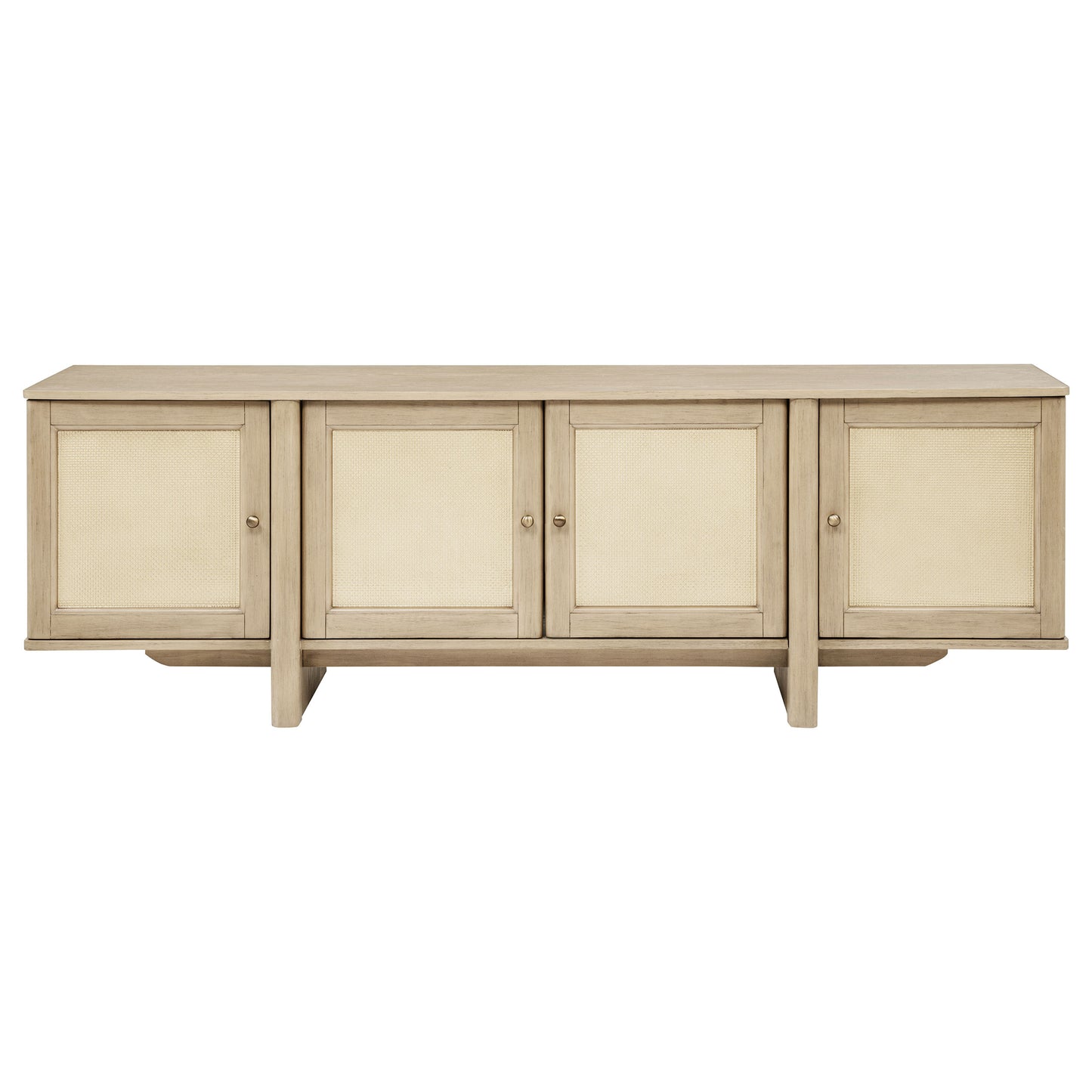 Kailani 79-inch 4-door Cane TV Stand Media Console Beige Oak