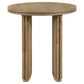 Adina 2-piece Round Coffee Table Set Distressed Light Brown